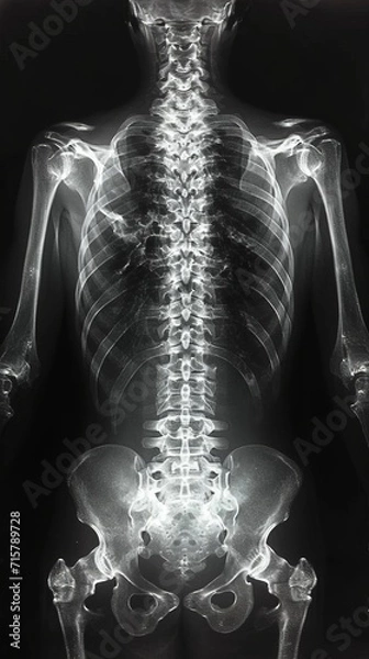 Obraz X-ray view to the spine of a person, generative ai