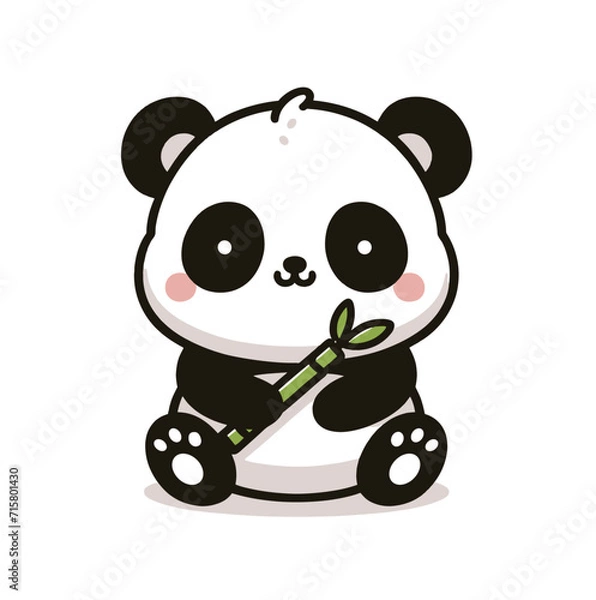 Obraz panda with a flower