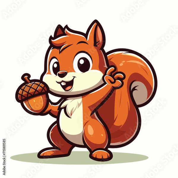 Obraz squirrel with nut