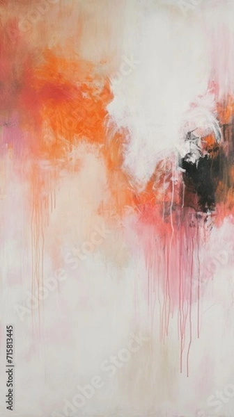 Obraz Abstract Painting With Red and Orange Colors