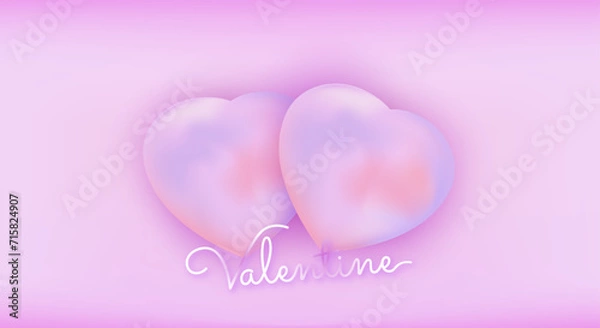 Obraz couple pink pastel heart shapes vector gradient