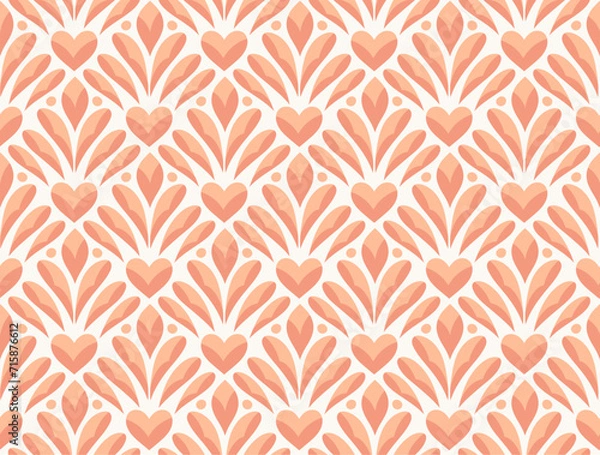 Fototapeta Abstract floral seamless pattern. Vector art deco texture. Geometric minimalist background.