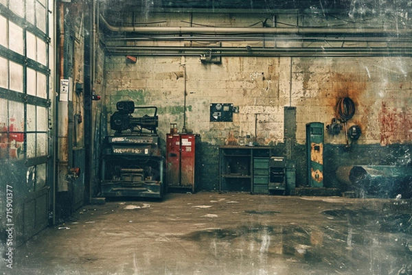 Obraz Grunge auto garage shop