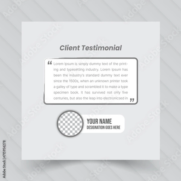 Obraz Client testimonial design template