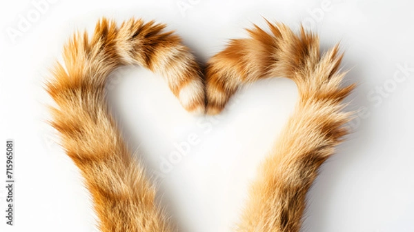 Obraz heart shape made of two brown tails 