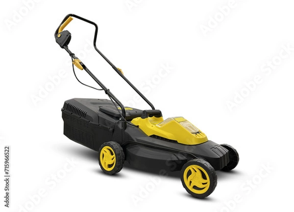 Obraz Electric lawnmower on isolated background