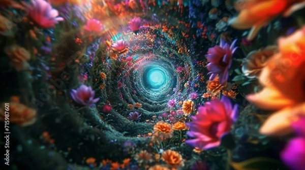 Fototapeta A flower psychedelic spiral