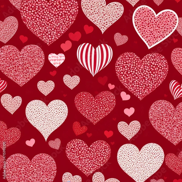 Fototapeta seamless pattern with hearts