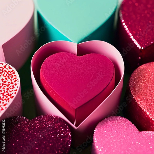 Fototapeta Heart shaped box, San valentines, Day`s