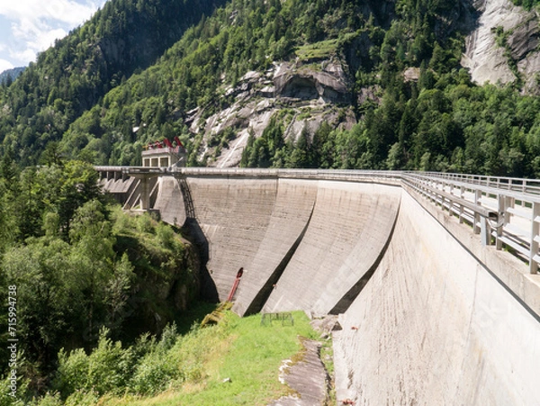 Obraz The mighty low dam of the Daone Valley in the Trentino region, Italy