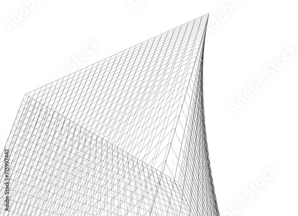 Obraz abstract buildings architectural drawing 3d