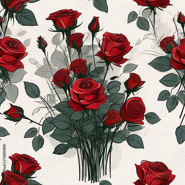 Obraz Bouquet of red roses. valentines day or mother day