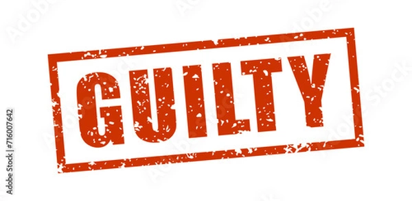 Fototapeta Guilty Sign Word Text Rubber Stamp Grunge Effect Vector Illustration