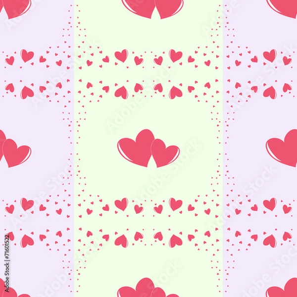 Fototapeta Romantic seamless pattern with different size hearts