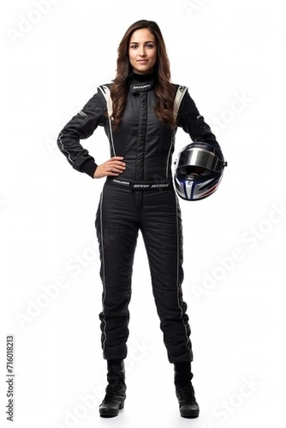 Obraz Female Race Driver, High-Speed Thrill, AI Generated