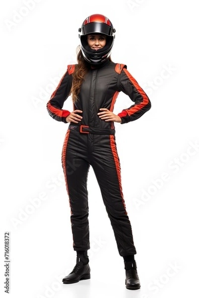 Obraz Female Race Driver, High-Speed Thrill, AI Generated