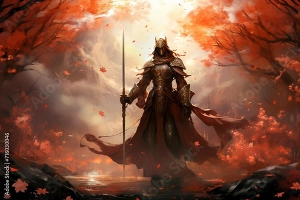 Fototapeta Holy paladin - Generative AI