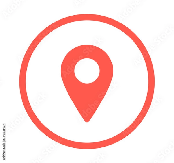 Fototapeta シンプルな赤色のマップアイコン	
