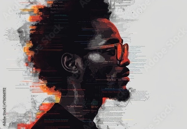 Fototapeta Portrait of Man With Glasses and Beard