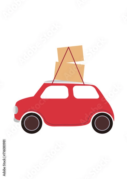 Obraz 車イラスト｜引っ越し