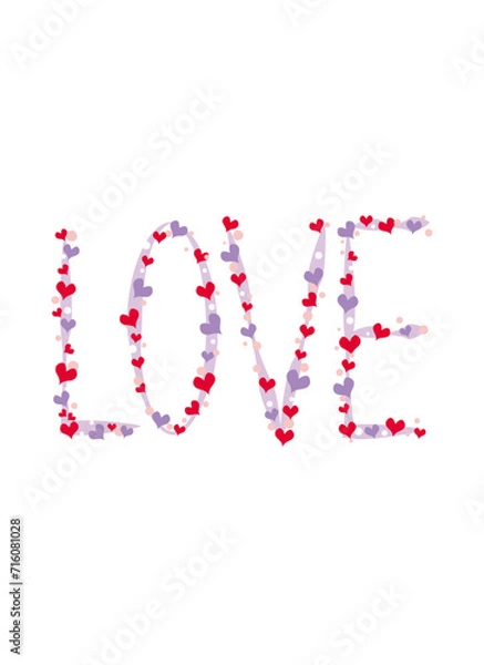 Obraz ハートのイラスト文字｜バレンタイン
