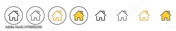 Fototapeta House icon set vector. Home sign and symbol