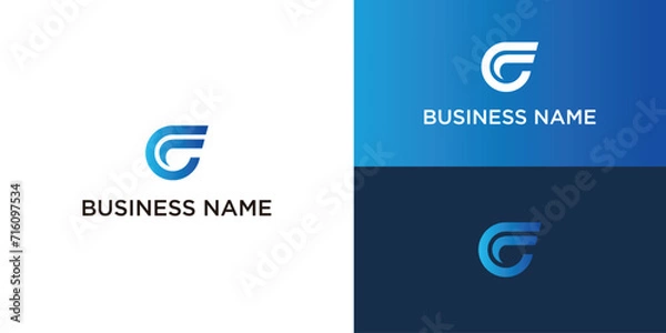 Fototapeta Vector cf logo monogram simple and modern 