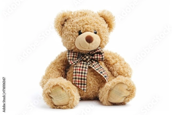 Obraz Adorable teddy bear on white background