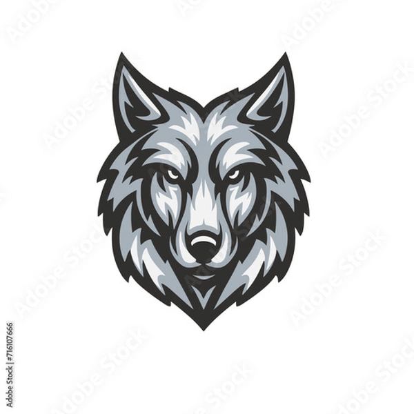 Obraz wolf face mascot flat vector logo