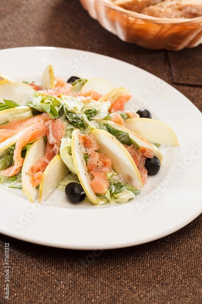 Obraz Salad with salmon