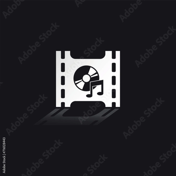 Fototapeta vector symbol for music video clip.