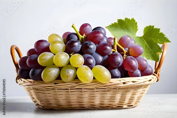 Fototapeta grape in a basket,Generative AI