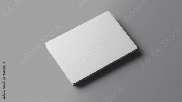 Fototapeta Blank Business card mockup on grey background