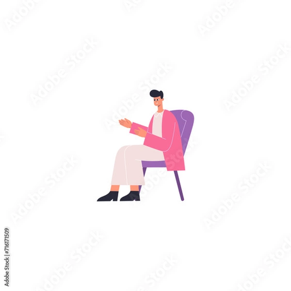 Fototapeta pose of people going to work in pink clothes person