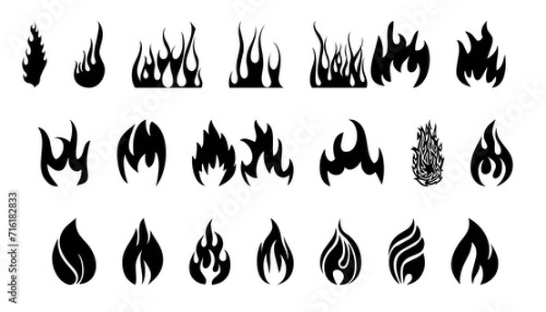 Obraz fire flames set icon PNG transparent