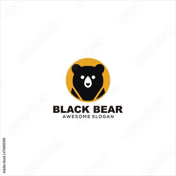 Obraz black bear logo vector design