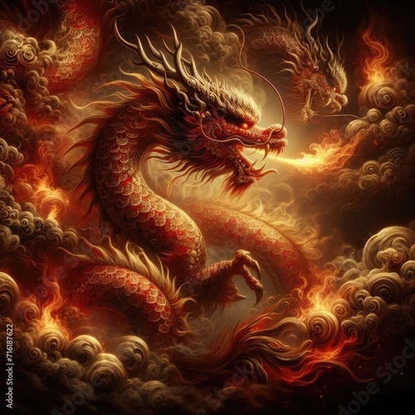 Obraz Chinese New Year Splendor: Grand Celebration of the Dragon Zodiac