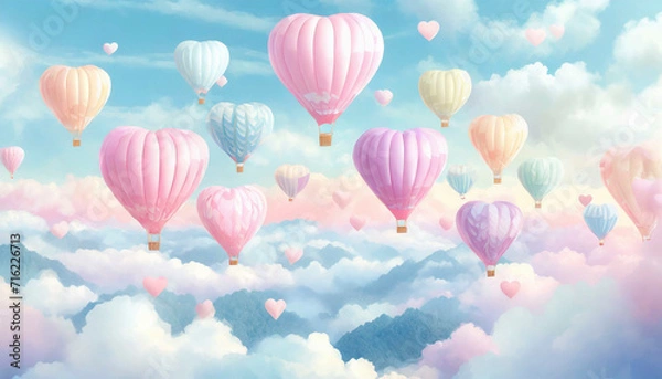 Fototapeta ハートの気球
