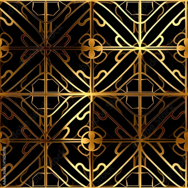 Fototapeta golden geometric pattern background
