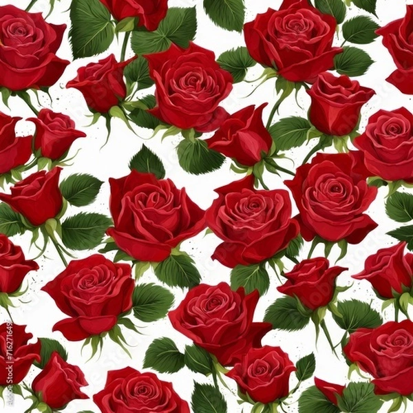 Obraz A beautiful bunch of red roses on a white background