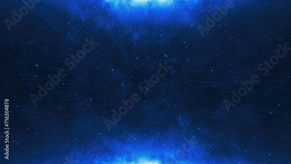 Fototapeta Lines abstract background with bright neon rays and glowing lines. blue light on black background. Speed of light.