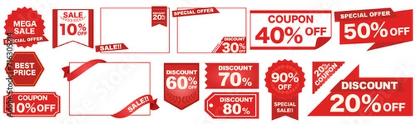 Obraz 赤系の値下げ広告のテンプレート素材集