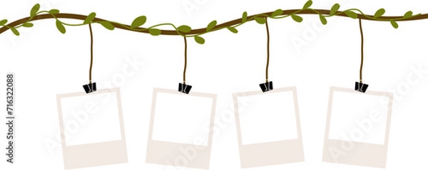 Obraz Hanging Polaroid Photo Frame On String