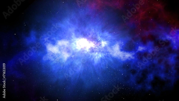 Fototapeta Deep Space with Blue and Pink Nebulas