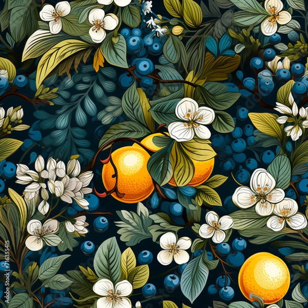 Obraz Seamless botanical patterns, for use in graphics.
