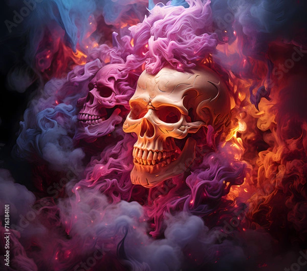 Obraz Spooky Skull Pattern for Tumbler Wrap