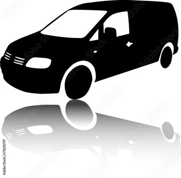 Obraz Silhouette of black Van car vector