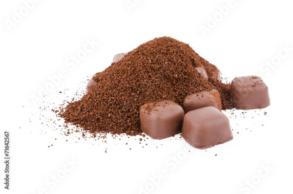 Obraz Шоколад на белом фоне