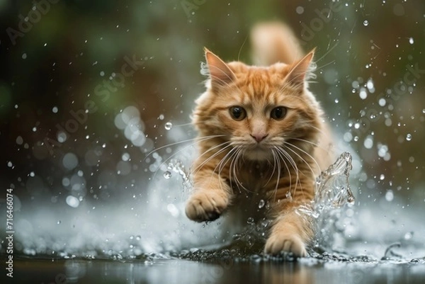 Fototapeta Baby Cat at gym. Generative AI