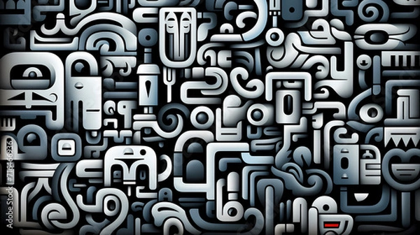 Fototapeta Abstract seamless doodle background, artistic background